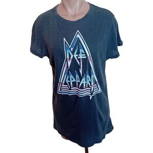 NWOT Junk Food Def Leppard Graphic T-Shirt Band Metal Rocker Distressed Rocker L